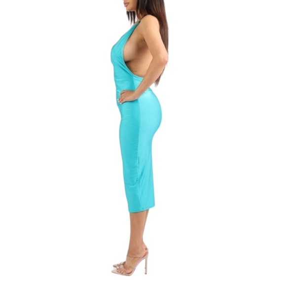 Women's Sexy Backless Open Back Cross Chain Strap Sleeveless Midi Dress
New - Picture 9 of 9